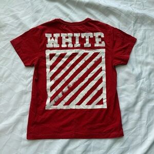 OFF WHITE Tshirt Red with White Graphic
